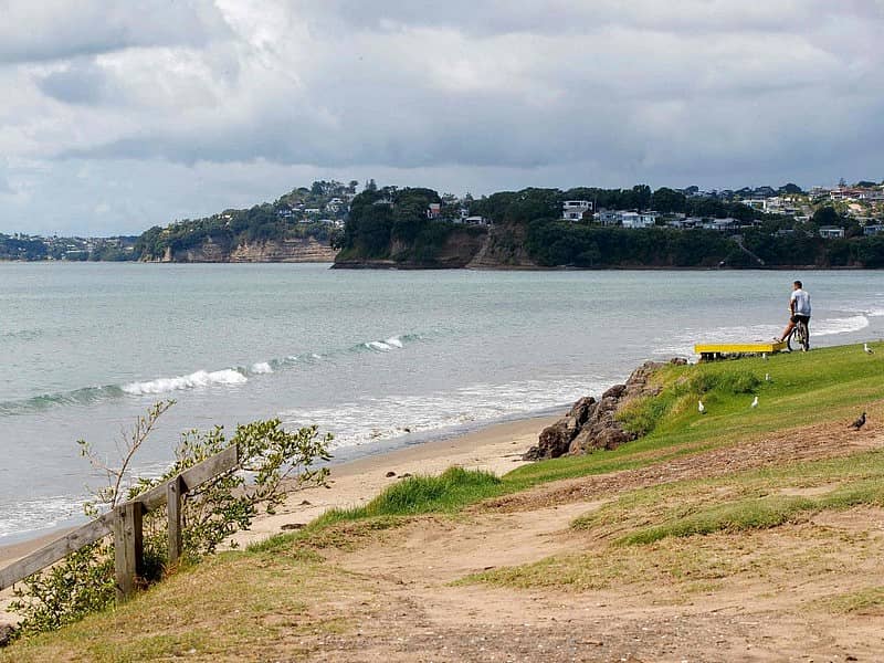 ಉತ್ತರ ಆಕ್ಲೆಂಡ್ನ ಒರೆವಾದಲ್ಲಿ ಸುನಾಮಿ ಎಚ್ಚರಿಕೆಯ ಬಳಿಕ ವ್ಯಕ್ತಿಯೊಬ್ಬರು ಕಡಲತೀರದಲ್ಲಿ ನಿಂತು ಸಮುದ್ರವನ್ನು ವೀಕ್ಷಿಸುತ್ತಿದ್ದಾರೆ. (ಚಿತ್ರ ಕೃಪೆ: ಎಎಫ್ಪಿ)