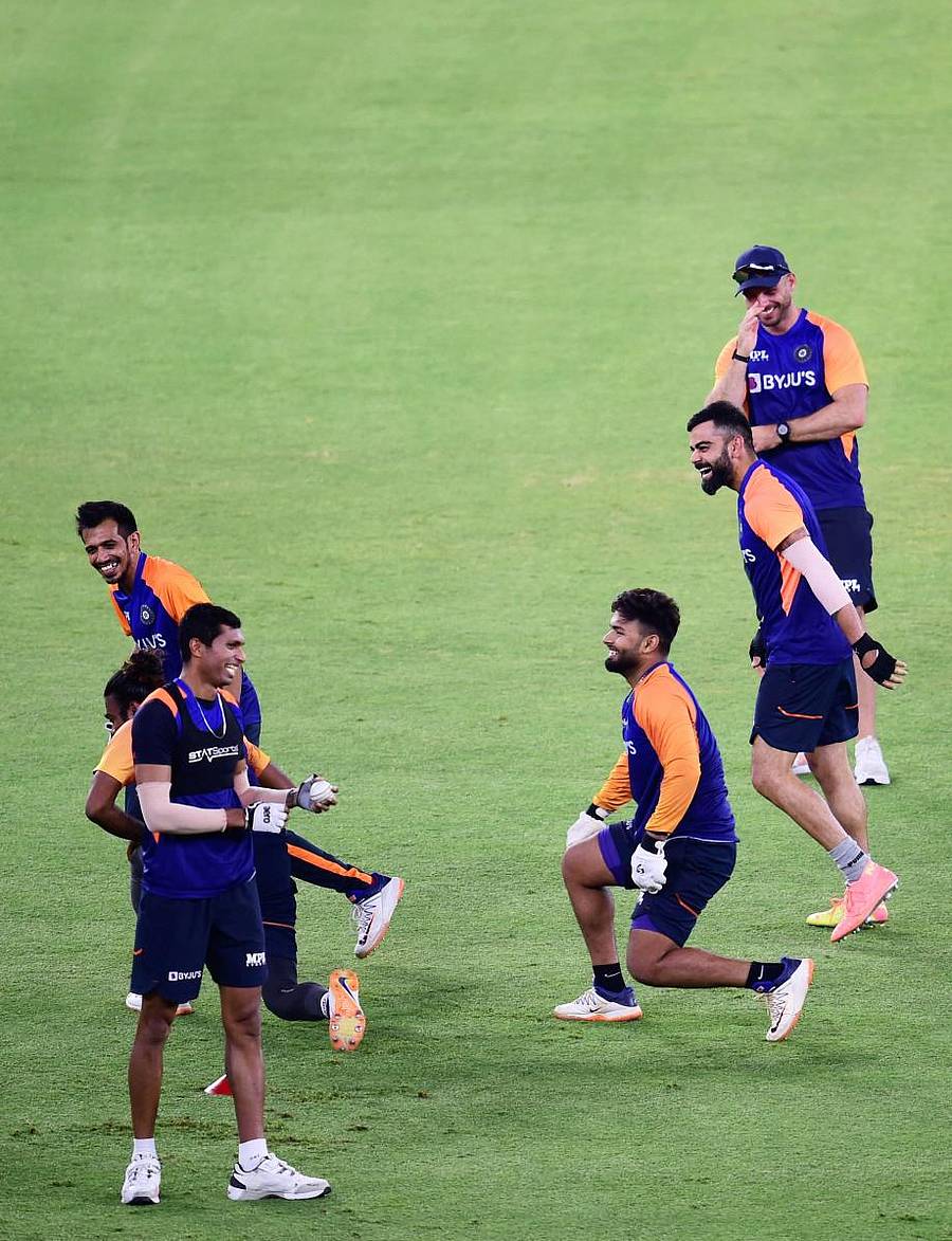 ಭಾರತ ತಂಡದ ಆಟಗಾರರು ತಾಲೀಮು ನಡೆಸಿದರು –ಪಿಟಿಐ ಚಿತ್ರ