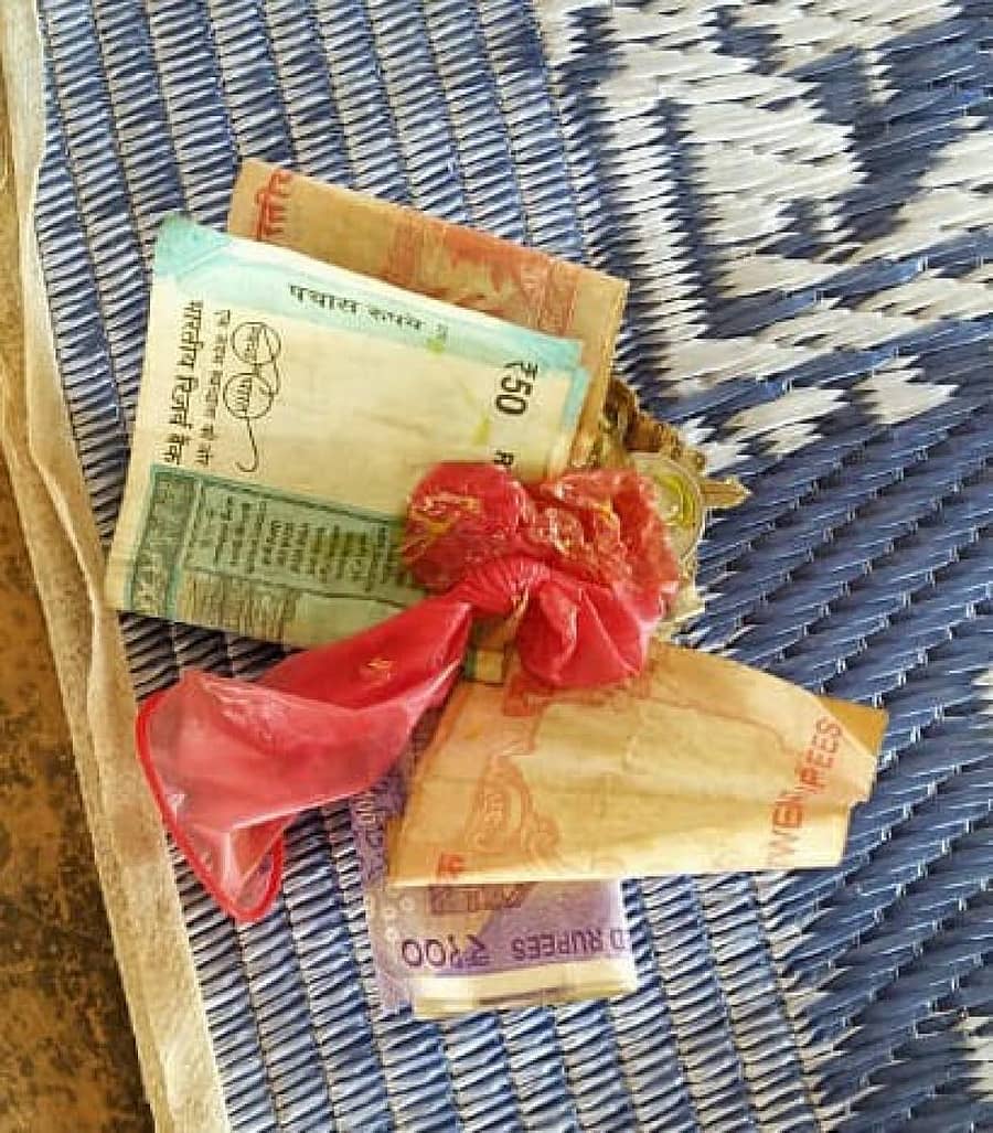 ಕೊಂಡಾಣ ದೈವಸ್ಥಾನದ ಕಾಣಿಕೆ ಹುಂಡಿಯಲ್ಲಿ ಕಾಂಡೋಮ್ ಪತ್ತೆಯಾಗಿರುವುದು