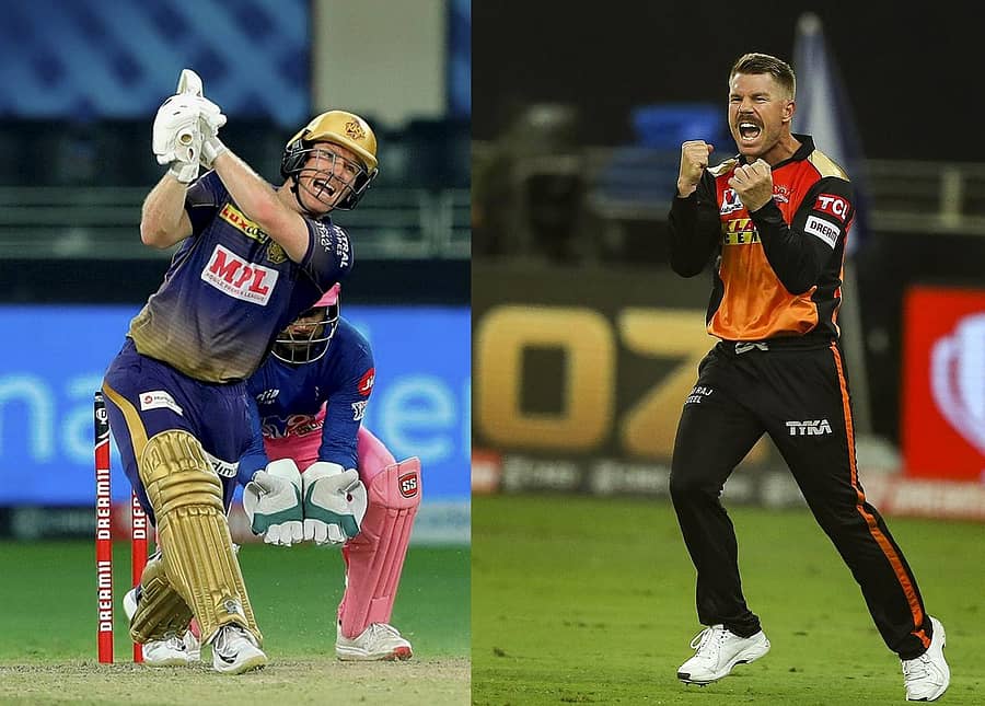 ಏಯಾನ್ ಮಾರ್ಗನ್‌ ಹಾಗೂ ಡೇವಿಡ್ ವಾರ್ನರ್‌– ಪಿಟಿಐ ಚಿತ್ರ