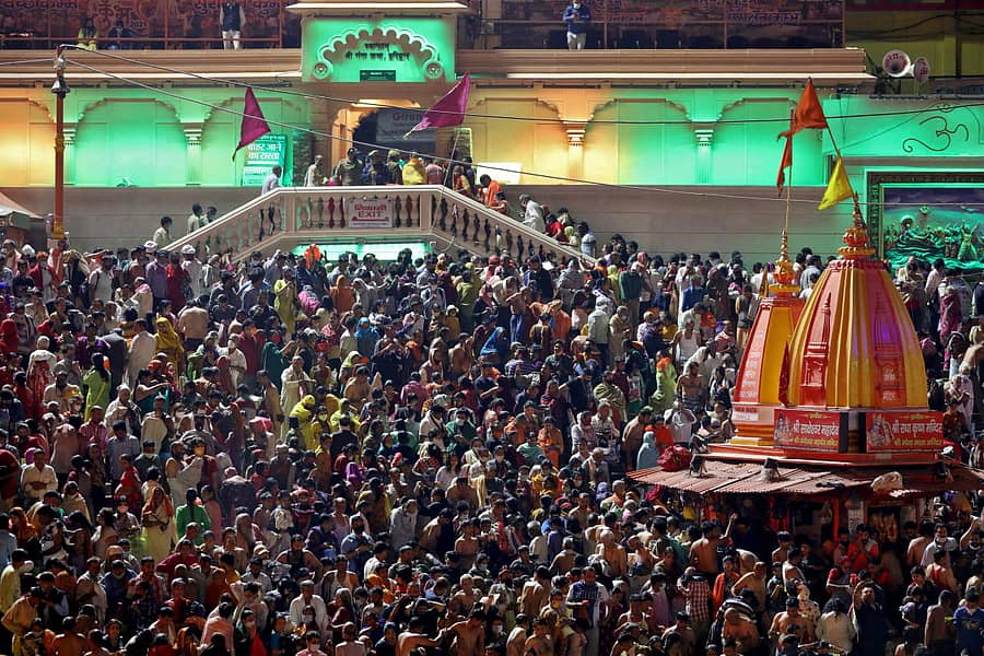 ಹರಿದ್ವಾರದಲ್ಲಿ ನಡೆದ ಕುಂಭಮೇಳದ ದೃಶ್ಯ –ರಾಯಿಟರ್ಸ್ ಚಿತ್ರ