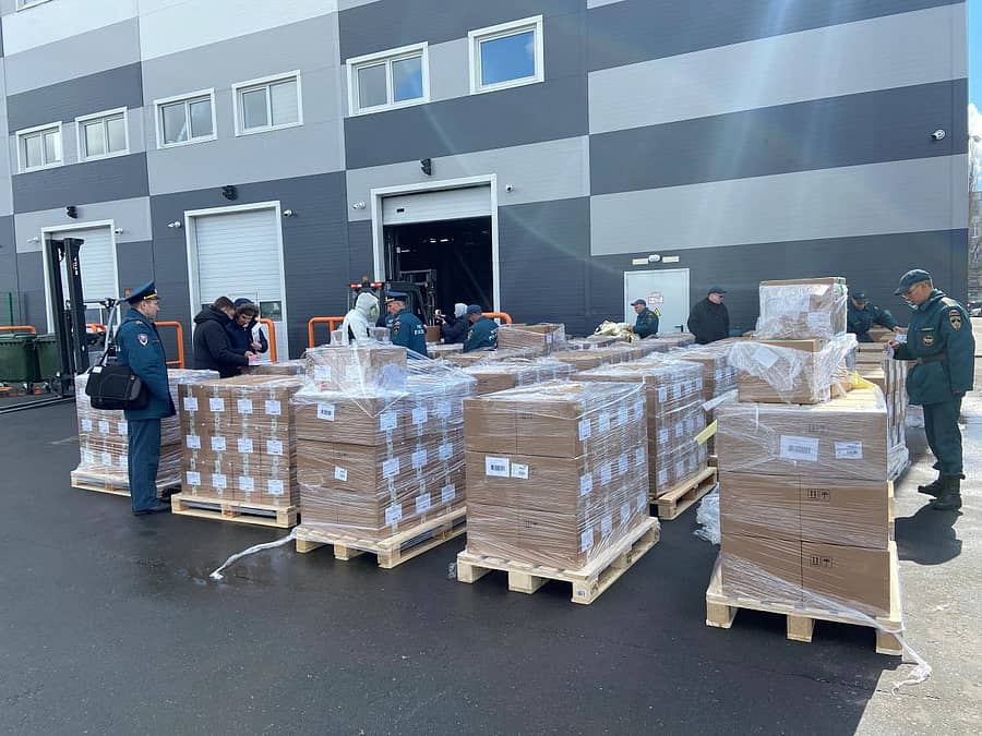 ಕೋವಿಡ್‌–19 ಹಿನ್ನೆಲೆಯಲ್ಲಿ ಭಾರತಕ್ಕೆ ರಷ್ಯಾ ಕಳುಹಿಸಿರುವ ಪರಿಹಾರ ಸಾಮಗ್ರಿಗಳು  –ರಾಯಿಟರ್ಸ್‌ ಚಿತ್ರ