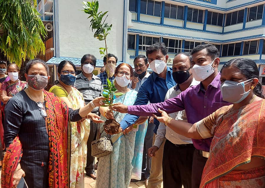 ಬೀದರ್ನ ಗುರುನಾನಕ ಪಬ್ಲಿಕ್ ಶಾಲೆಯ ಆವರಣದಲ್ಲಿ ವಿಶ್ವ ಪರಿಸರ ದಿನಾಚರಣೆ ನಿಮಿತ್ತ ಸಸಿಗಳನ್ನು ವಿತರಿಸಲಾಯಿತು