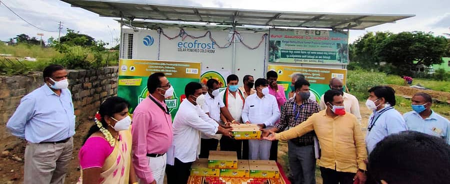 ಚನ್ನಪಟ್ಟಣದ ದೊಡ್ಡಮಳೂರು ಗ್ರಾಮದಲ್ಲಿ ತೋಟಗಾರಿಕೆ ಸಚಿವ ಆರ್. ಶಂಕರ್ ಕೋಲ್ಡ್ ಸ್ಟೋರೇಜ್ ಘಟಕ ಉದ್ಘಾಟಿಸಿದರು