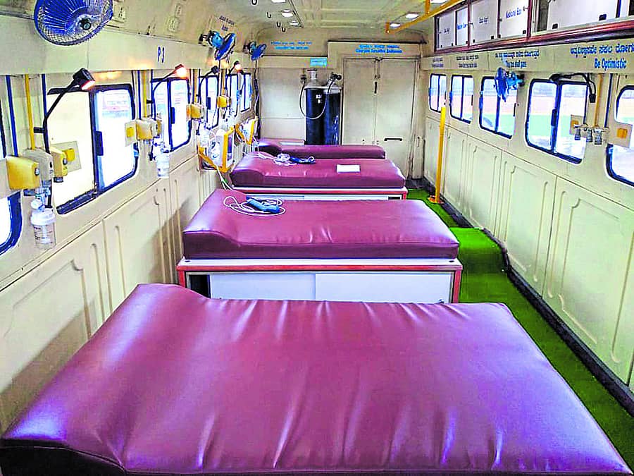 ಬಿ.ಸಿ.ರೋಡಿನ ಕೆಎಸ್‌ಆರ್‌ಟಿಸಿ ಡಿಪೊಕ್ಕೆ ಬಂದಿರುವ ಐಸಿಯು ಬಸ್