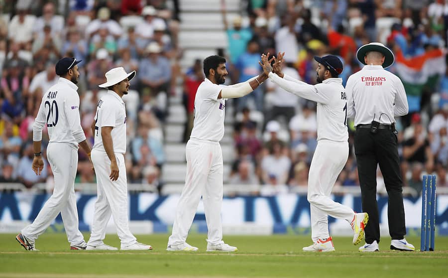 ವಿಕೆಟ್ ಪಡೆದ ಸಂಭ್ರಮದಲ್ಲಿ ಜಸ್ಪ್ರೀತ್ ಬೂಮ್ರಾ: ರಾಯಿಟರ್ಸ್ ಚಿತ್ರ