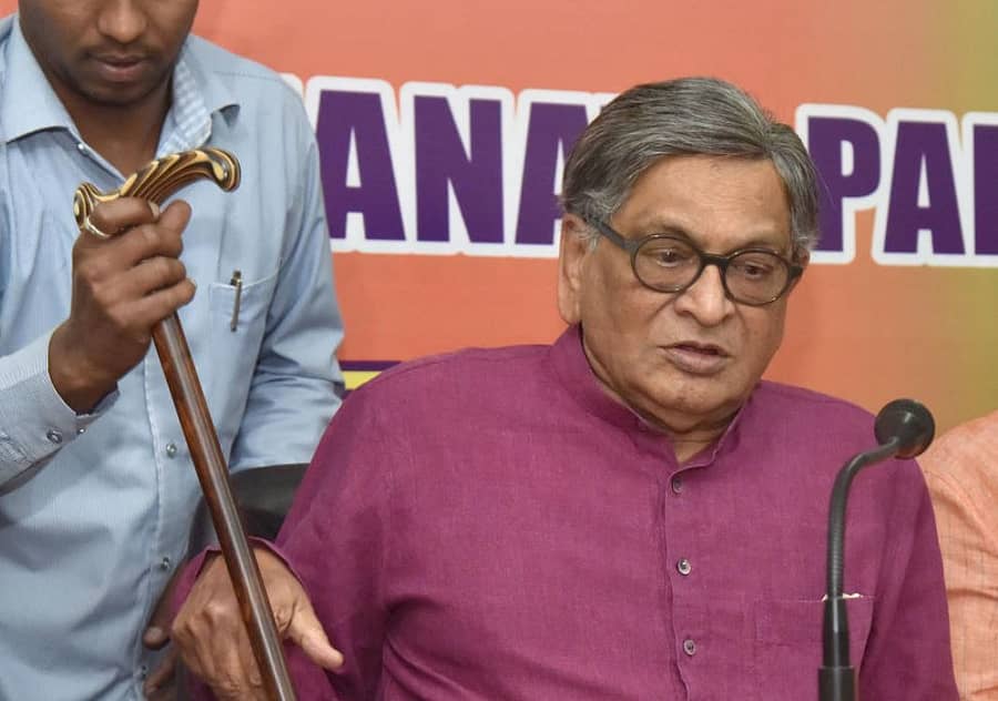 ಪತ್ರಿಕಾಗೋಷ್ಠಿಯೊಂದರಲ್ಲಿ ಎಸ್ಎಂ ಕೃಷ್ಣ