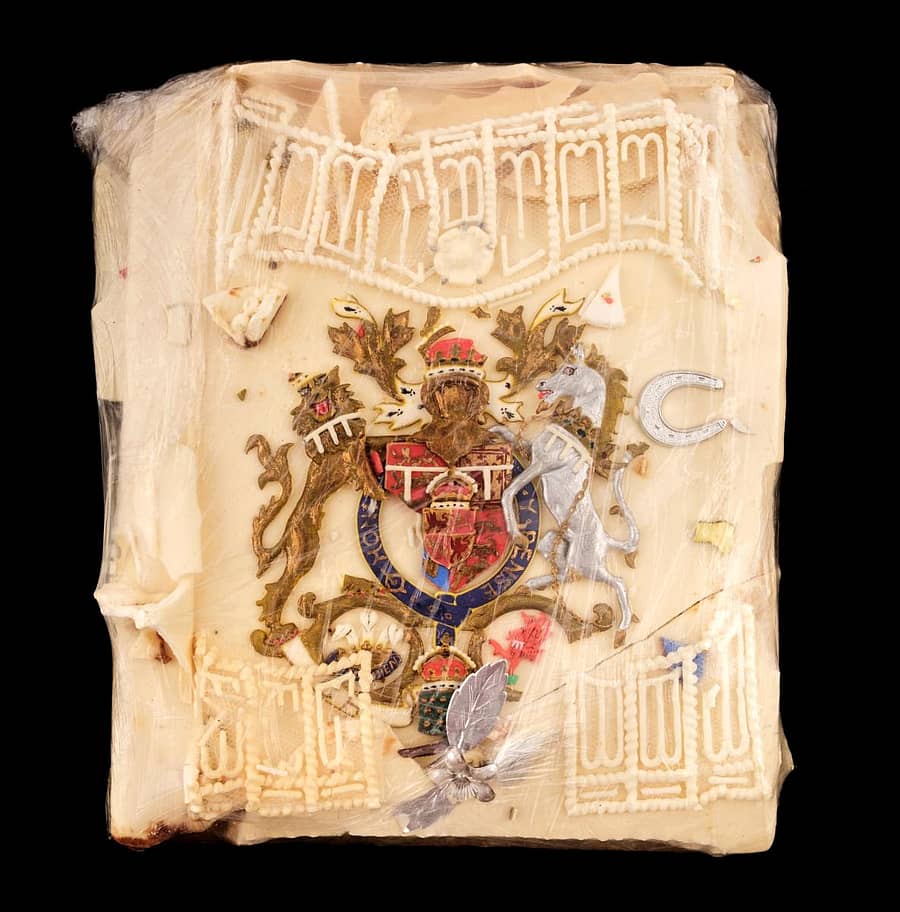 ಹರಾಜಿನಲ್ಲಿ ₹1.95 ಲಕ್ಷಕ್ಕೆ ಮಾರಾಟವಾದ ಬ್ರಿಟನ್ನ ಪ್ರಿನ್ಸ್ ಚಾರ್ಲ್ಸ್ ಮತ್ತು ಡಯಾನಾ ಅವರ 1981 ರ ವಿವಾಹದ ವೇಳೆ ತಯಾರಾಗಿದ್ದ ಕೇಕ್ ಸ್ಲೈಸ್ ಚಿತ್ರ. ಇದನ್ನು ಆಗಸ್ಟ್ 11, 2021 ರಂದು ಬಿಡುಗಡೆ ಮಾಡಲಾಗಿದೆ.ಚಿತ್ರ: ಡೊಮಿನಿಕ್ ವಿಂಟರ್ ಆಕ್ಷನರೀಸ್/ಎಎಫ್ಪಿ