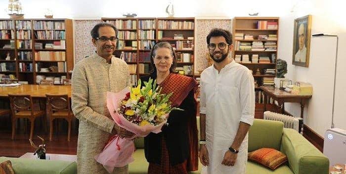 ಉದ್ಧವ್‌ ಠಾಕ್ರೆ, ಸೋನಿಯಾ ಗಾಂಧಿ, ಆದಿತ್ಯ ಠಾಕ್ರೆ