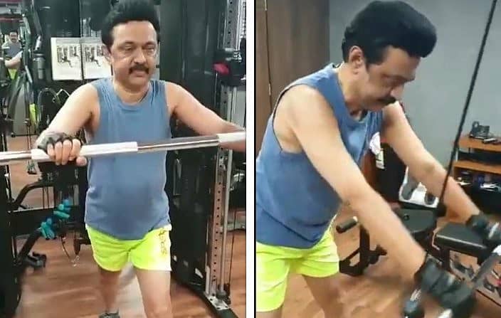 ಜಿಮ್‌ನಲ್ಲಿ ವರ್ಕೌಟ್‌ ಮಾಡುತ್ತಿರುವ ಎಂ.ಕೆ.ಸ್ಟಾಲಿನ್‌