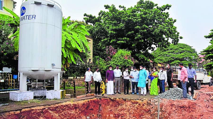 ಮಂಗಳೂರಿನ ವೆನ್ಲಾಕ್‌ ಆಸ್ಪತ್ರೆಯಲ್ಲಿ ನಿರ್ಮಿಸಿರುವ ಆಮ್ಲಜನಕ ಟ್ಯಾಂಕ್‌