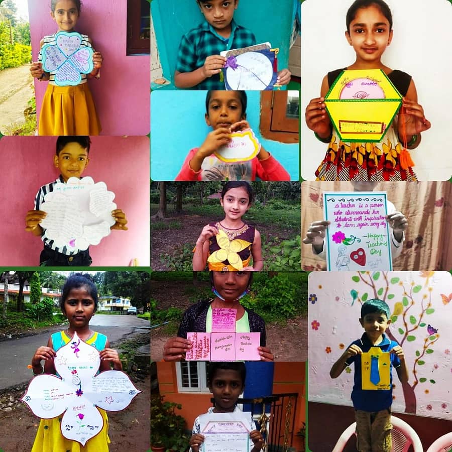 ಶಾಲೆಯ ವಿದ್ಯಾರ್ಥಿಗಳು ಶಿಕ್ಷಕರ ದಿನಾಚರಣೆ ಪ್ರಯುಕ್ತ ಶಿಕ್ಷಕರಿಗೆ ಕಳುಹಿಸಿದ ಶುಭಾಶಯ ಪತ್ರಗಳು.