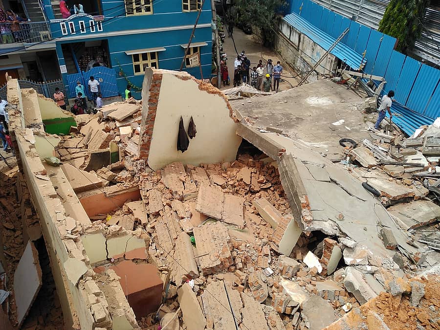 ಬೆಂಗಳೂರಿನ ಲಕ್ಕಸಂದ್ರದಲ್ಲಿ ಕುಸಿದ ಬಹುಮಹಡಿ ಕಟ್ಟಡ