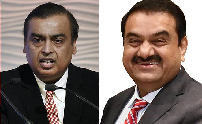 ಮುಕೇಶ್‌ ಅಂಬಾನಿ ಮತ್ತು ಗೌತಮ್‌ ಅದಾನಿ ಅವರ ಸಾಂದರ್ಭಿಕ ಚಿತ್ರ