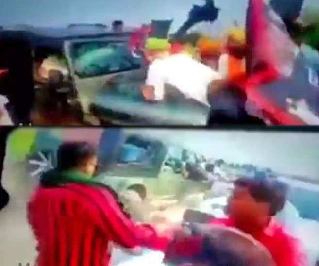 ರೈತರ ಮೇಲೆ ಹರಿದ ವಾಹನ- ವಿಡಿಯೊದ ಸ್ಕ್ರೀನ್ ಶಾಟ್