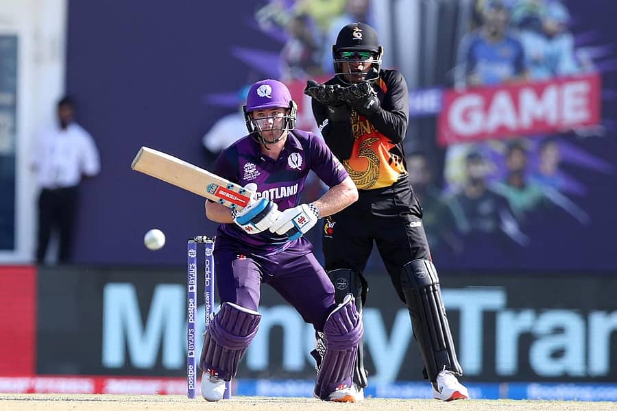 ಸ್ಕಾಟ್ಲೆಂಡ್ನ ರಿಚಿ ಬ್ಯಾರಿಂಗ್ಟನ್ ಬ್ಯಾಟಿಂಗ್ –ಎಎಫ್ಪಿ ಚಿತ್ರ