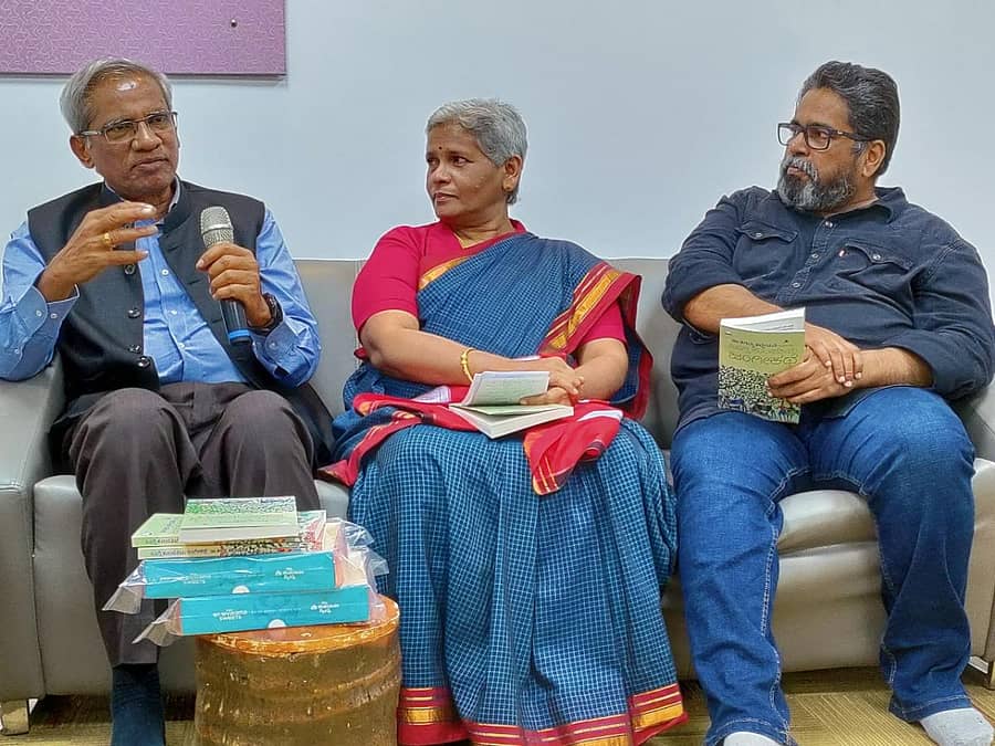 ಪುಸ್ತಕ ಬಿಡುಗಡೆ ಕಾರ್ಯಕ್ರಮದಲ್ಲಿ ತೇಜಸ್ವಿ ಕಟ್ಟೀಮನಿ ಮಾತನಾಡಿದರು. ಎಚ್.ಎಲ್.ಪುಷ್ಪಾ, ಜೋಗಿ ಇದ್ದರು