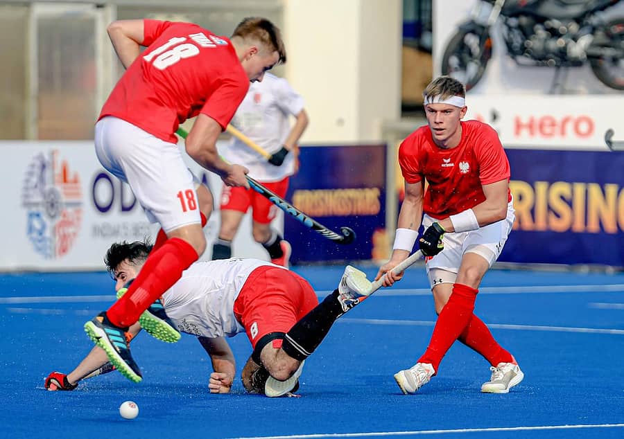 ಬುಧವಾರ ನಡೆದ ಕೆನಡಾ ಮತ್ತು ಪೊಲೆಂಡ್ ನಡುವಣ ಹಾಕಿ ಪಂದ್ಯ –ಪಿಟಿಐ ಚಿತ್ರ