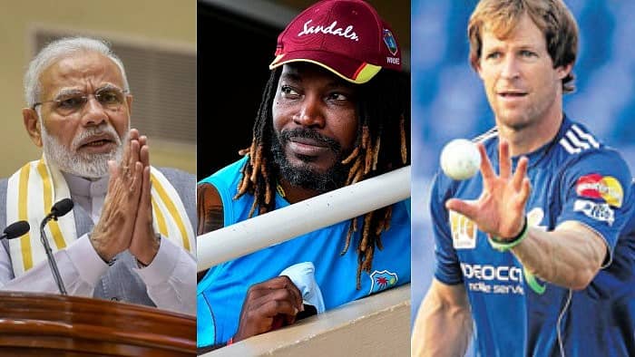 ನರೇಂದ್ರ ಮೋದಿ, ಕ್ರಿಸ್ ಗೇಲ್, ಜಾಂಟಿ ರೋಡ್ಸ್