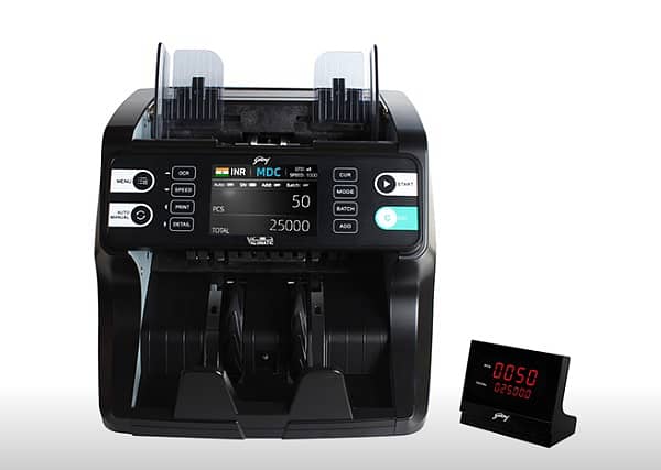 ಸೆನ್ಸರ್ ಆಧಾರಿತ ನೋಟು (ಕರೆನ್ಸಿ) ಎಣಿಕೆ ಯಂತ್ರ ‘ವ್ಯಾಲ್ಯುಮ್ಯಾಟಿಕ್’ (ಗೋದ್ರೆಜ್ ವೆಬ್ಸೈಟ್ ಚಿತ್ರ)