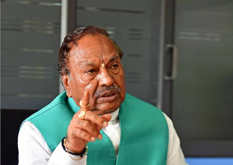 ಕೆ.ಎಸ್.ಈಶ್ವರಪ್ಪ (ಪ್ರಜಾವಾಣಿ ಸಂಗ್ರಹ ಚಿತ್ರ)