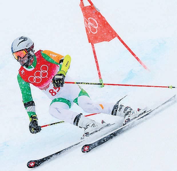 ಆಲ್ಪೈನ್ ಸ್ಕೀಯಿಂಗ್ನ ಪುರುಷರ ಜೈಂಟ್ ಸ್ಲಲೋಮ್ನ ಒಂದನೇ ರೇಸ್ನಲ್ಲಿ ಭಾರತದ ಆರಿಫ್ ಖಾನ್ ಮುನ್ನುಗ್ಗಿದ ಪರಿ