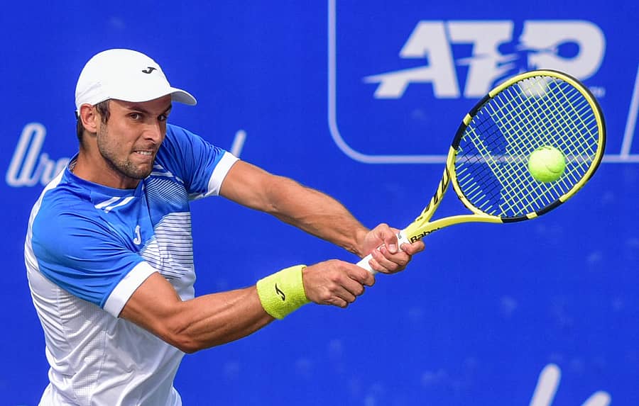 ಆಸ್ಟ್ರೇಲಿಯಾದ ಅಲೆಕ್ಸಾಂಡರ್ ವುಕಿಚ್ ಚೆಂಡನ್ನು ಹಿಂದಿರುಗಿಸಿದ ವಿಧಾನ –ಪ್ರಜಾವಾಣಿ ಚಿತ್ರ/ ಪ್ರಶಾಂತ್ ಎಚ್.ಜಿ.