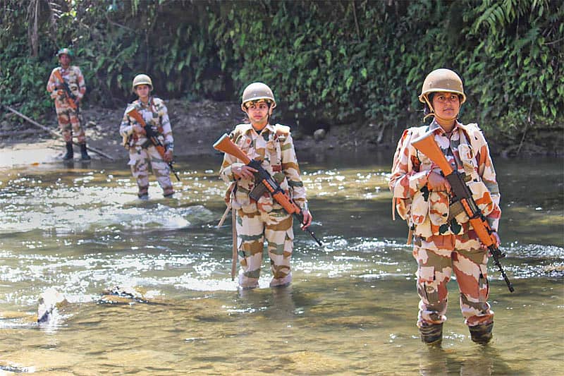 ಚೀನಾ ಸಮೀಪದ ಗಡಿಯಲ್ಲಿ ಐಟಿಬಿಪಿ ಮಹಿಳಾ ಪಡೆಗಳ ಗಸ್ತು