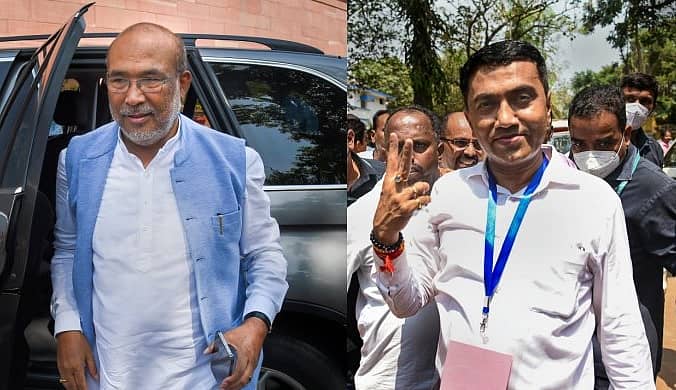 ಬಿರೆನ್ ಸಿಂಗ್ ಹಾಗೂ ಪ್ರಮೋದ್ ಸಾವಂತ್