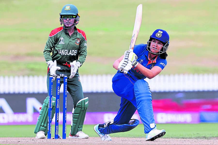 ಭಾರತದ ಯಷ್ಟಿಕಾ ಭಾಟಿಯಾ ಬ್ಯಾಟಿಂಗ್ ವೈಖರಿ –ಎಎಫ್‌ಪಿ ಚಿತ್ರ