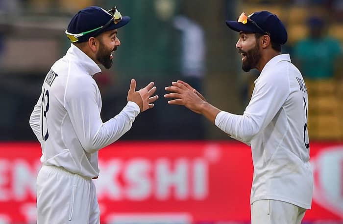 ವಿರಾಟ್ ಕೊಹ್ಲಿ ಹಾಗೂ ರವೀಂದ್ರ ಜಡೇಜ