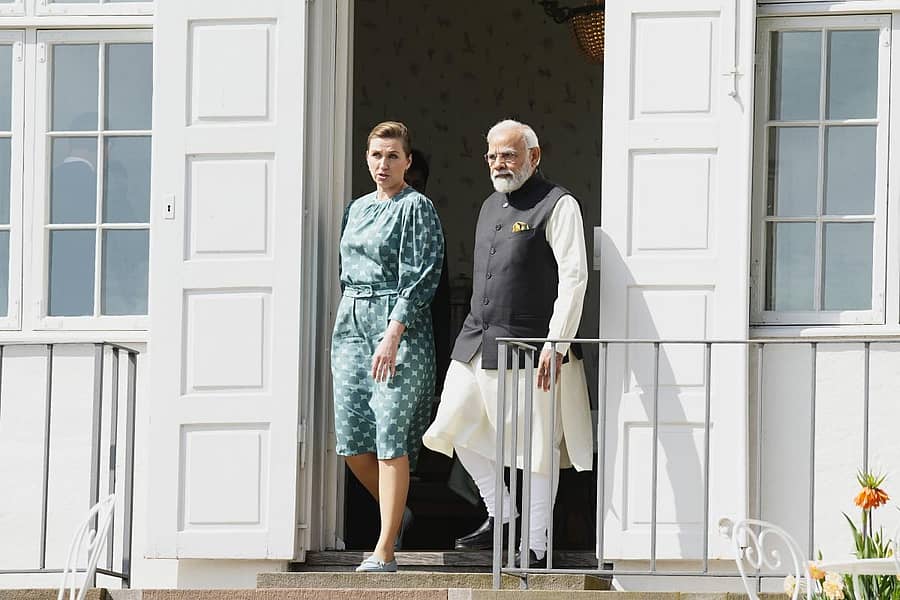 ಡೆನ್ಮಾರ್ಕ್‌ ಪ್ರಧಾನಿ ಮೆಟ್ಟೆ ಫ್ರೆಡೆರಿಕ್‌ಸೆನ್‌ ಅವರೊಂದಿಗೆ ಪ್ರಧಾನಿ ನರೇಂದ್ರ ಮೋದಿ - ಪಿಟಿಐ ಚಿತ್ರ