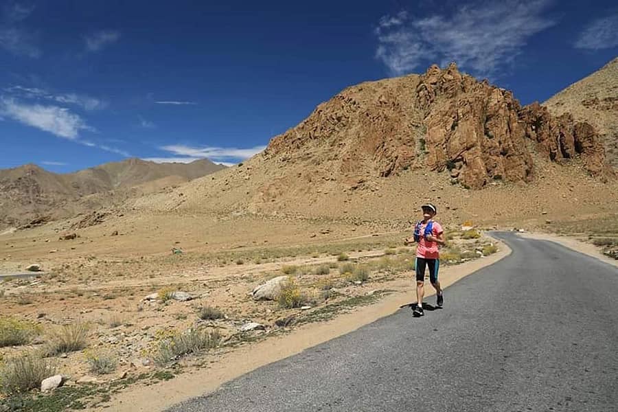 ಲಡಾಖ್ ಮ್ಯಾರಥಾನ್ನಲ್ಲಿ ಸ್ಪರ್ಧಿಯೊಬ್ಬರು ಸಾಗಿದ ಪರಿ –ವೆಬ್ಸೈಟ್ ಚಿತ್ರ