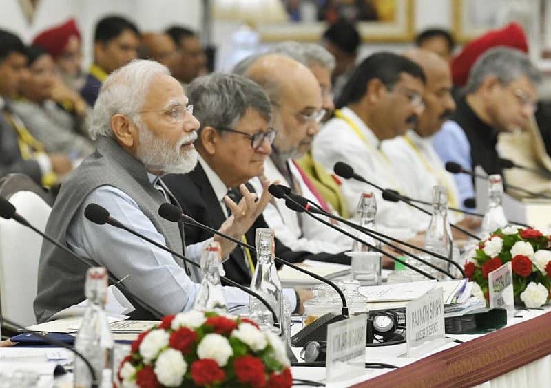 ಪ್ರಧಾನಿ ಮೋದಿ ನೇತೃತ್ವದಲ್ಲಿ ನಡೆಯುತ್ತಿರುವ ನೀತಿ ಆಯೋಗದ ಸಭೆ