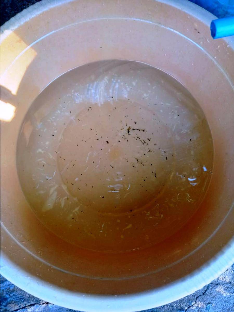 ಪರಶುರಾಂಪುರದಲ್ಲಿ ನಲ್ಲಿಯಲ್ಲಿ ಬರುತ್ತಿರುವ ಕೆಂಪು ನೀರು