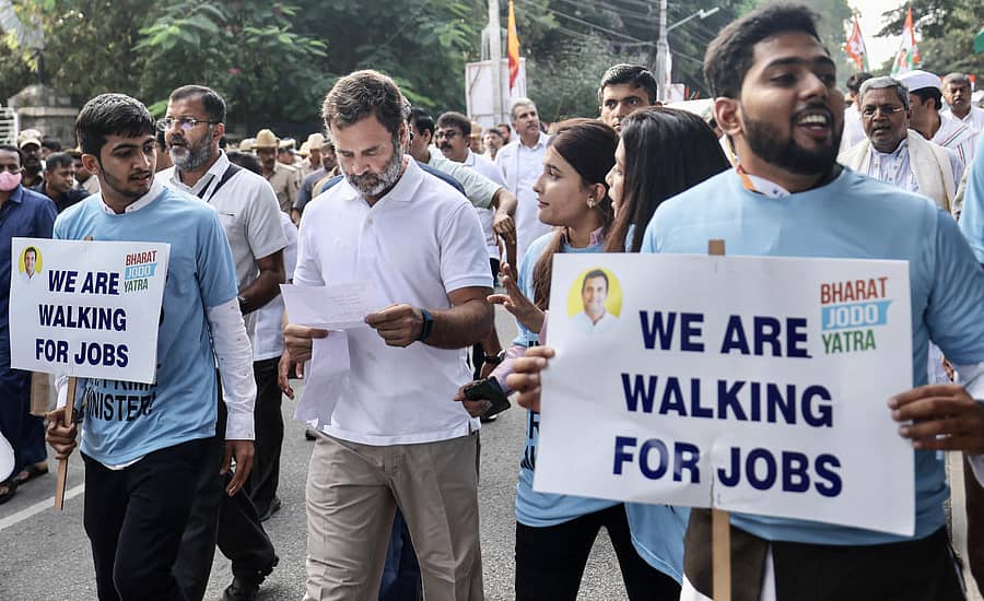 ಭಾರತ್ ಜೋಡೊ ಯಾತ್ರೆಯಲ್ಲಿ ರಾಹುಲ್ ಗಾಂಧಿ