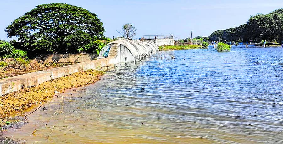 ಹೆಸರಘಟ್ಟ ಜಲಾಶಯದ ‘ಸೈಫೋನ್’ ಬಳಿ ಸೋಮವಾರ ಕಂಡುಬಂದ ದೃ
