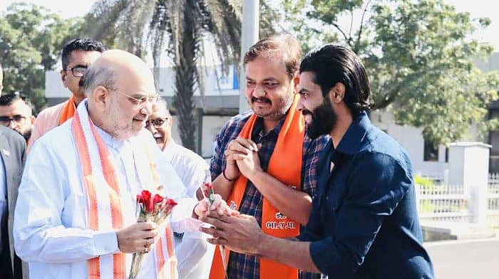 ಅಮಿತ್ ಶಾ ಹಾಗೂ ರವೀಂದ್ರ ಜಡೇಜ