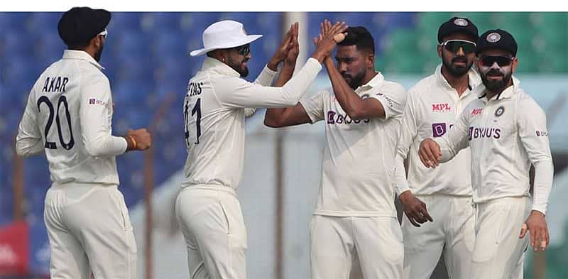 ಭಾರತ ತಂಡದ ಆಟಗಾರರ ಸಂಭ್ರಮ (ಚಿತ್ರಕೃಪೆ: Twitter / @BCCI)