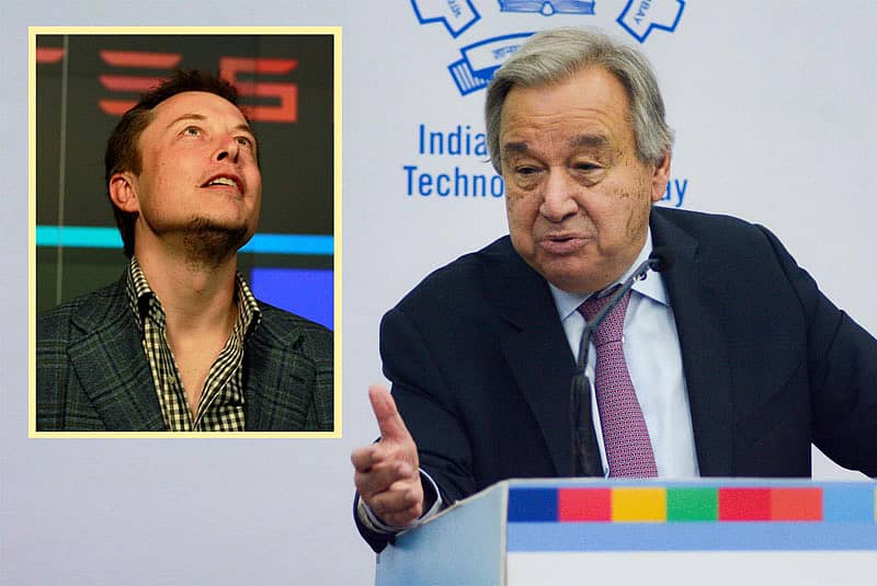 ಇಲಾನ್ ಮಸ್ಕ್ ಹಾಗೂ ಆಂಟೊನಿಯೊ ಗುಟೆರಸ್