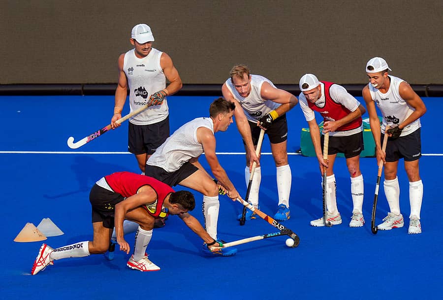 ಆಸ್ಟ್ರೇಲಿಯಾ ತಂಡದ ಆಟಗಾರರು ಗುರುವಾರ ಅಭ್ಯಾಸ ನಡೆಸಿದರು –ಪಿಟಿಐ ಚಿತ್ರ