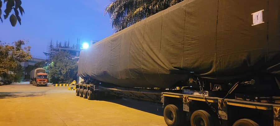 ವೈಟ್ಫೀಲ್ಡ್ ಮೆಟ್ರೊ ರೈಲು ಡಿಪೊಗೆ ಬಂದಿರುವ ಮೆಟ್ರೊ ರೈಲು ಬೋಗಿ