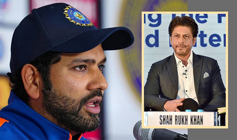 ರೋಹಿತ್ ಶರ್ಮಾ ಹಾಗೂ ಶಾರುಕ್‌ ಖಾನ್‌ (ಪಿಟಿಐ ಚಿತ್ರಗಳು)