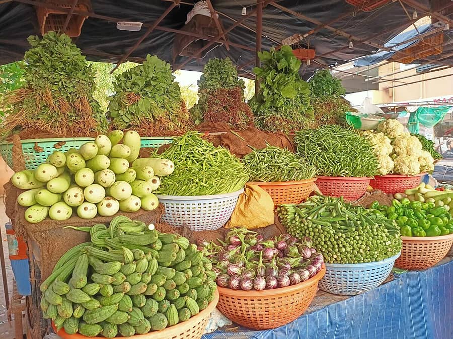 ಬೀದರ್ನ ಮೋಹನ್ ಮಾರ್ಕೆಟ್ನಲ್ಲಿ ಮಾರಾಟಕ್ಕೆ ಇಡಲಾದ ತರಕಾರಿ / ಚಿತ್ರ: ಗುರುಪಾದಪ್ಪ ಸಿರ್ಸಿ