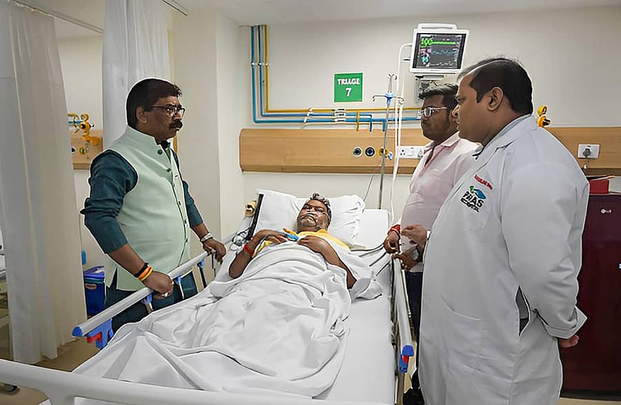 ಆಸ್ಪತ್ರೆಯಲ್ಲಿದ್ದ ಜಗರ್ನಾಥ್ ಮಹ್ತೋ ಅವರನ್ನು ಭೇಟಿಯಾಗಿದ್ದ ಜಾರ್ಖಂಡ್‌ ಮುಖ್ಯಮಂತ್ರಿ ಹೇಮಂತ್ ಸೊರೆನ್