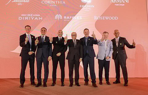 خلال حفل وضع حجر الأساس لسبعة فنادق