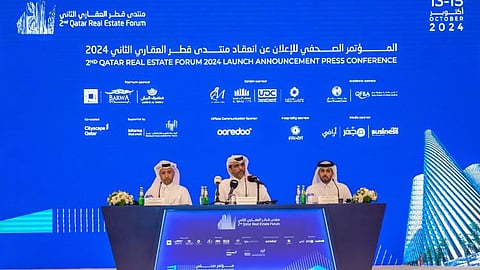 من المؤتمر الصحفي لمنتدى قطر العقاري الثاني