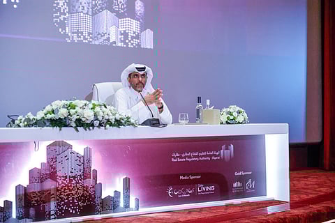م. خالد العبيدلي، رئيس الهيئة العامة لتنظيم القطاع العقاري، خلال الإعلان عن تنظيم النسخة الثالثة لمنتدى قطر العقاري