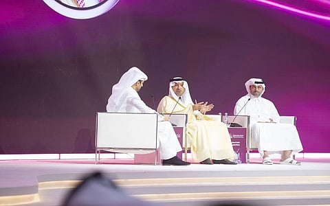 وزير البلديات والإسكان، ماجد الحقيل خلال منتدى قطر العقاري الثالث