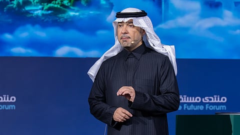 وزير البلديات والإسكان ماجد الحقيل خلال منتدى مستقبل العقار